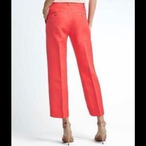 Banana Republic Logan Coral Linen Crop Pants 8